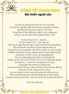 Bài cúng mùng 5 tháng 5 ngoài trời