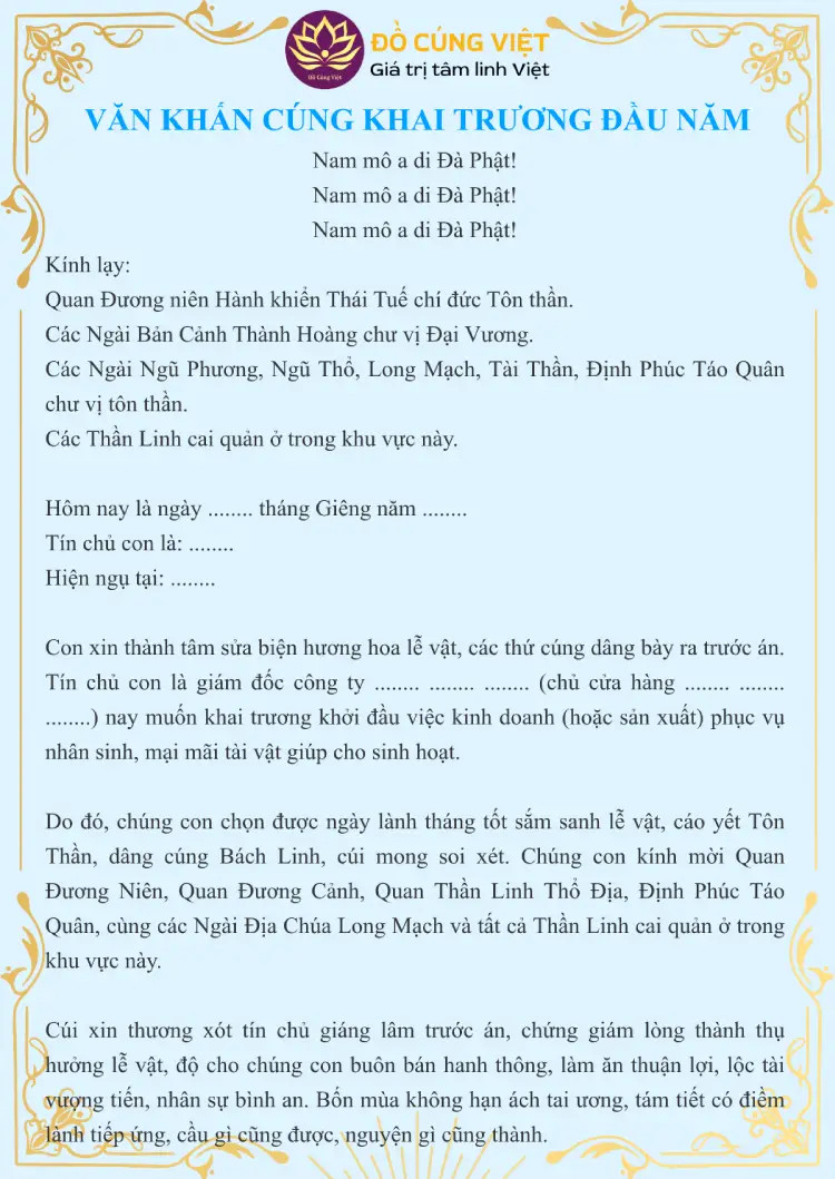 Bức tranh lễ cúng khai trương đầu năm, thể hiện nghi thức văn khấn cúng khai trương đầu năm truyền thống.
