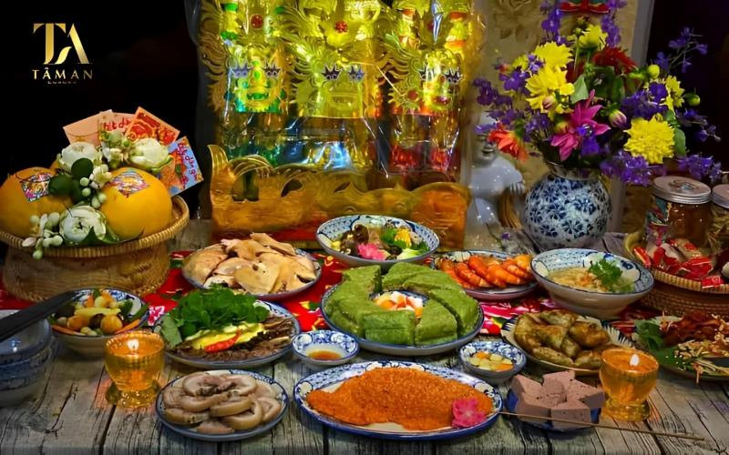 Các món lễ vật chuẩn bị cho lễ cúng tạ trong nhà