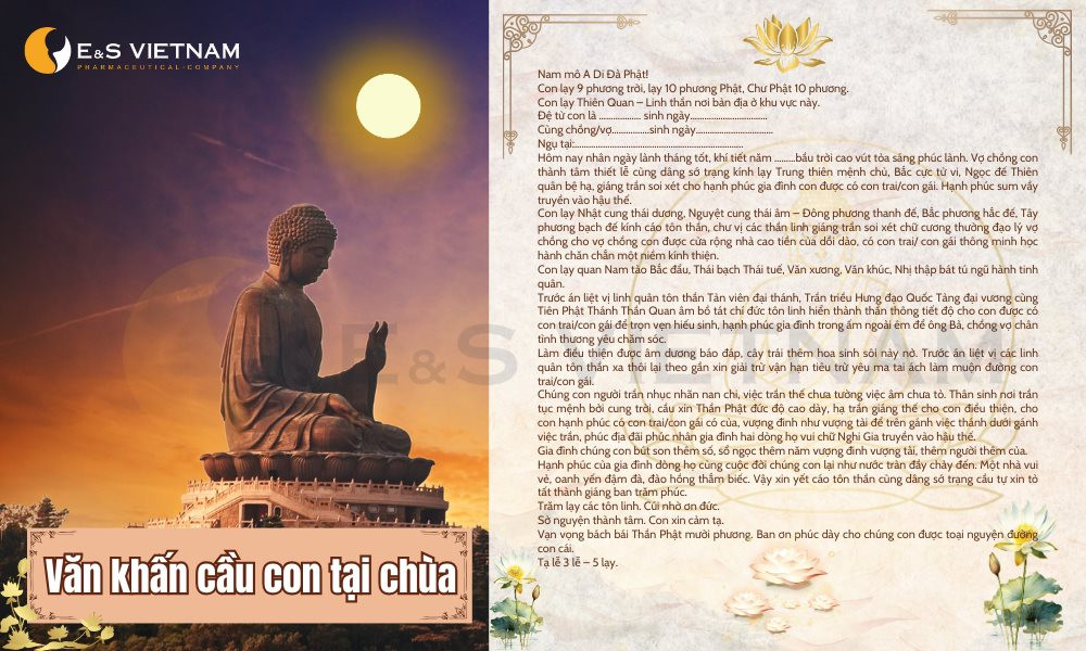 Gia đình thành tâm thắp hương tại chùa, thực hiện nghi thức văn khấn cầu con, cầu mong phúc lành từ chư Phật.
