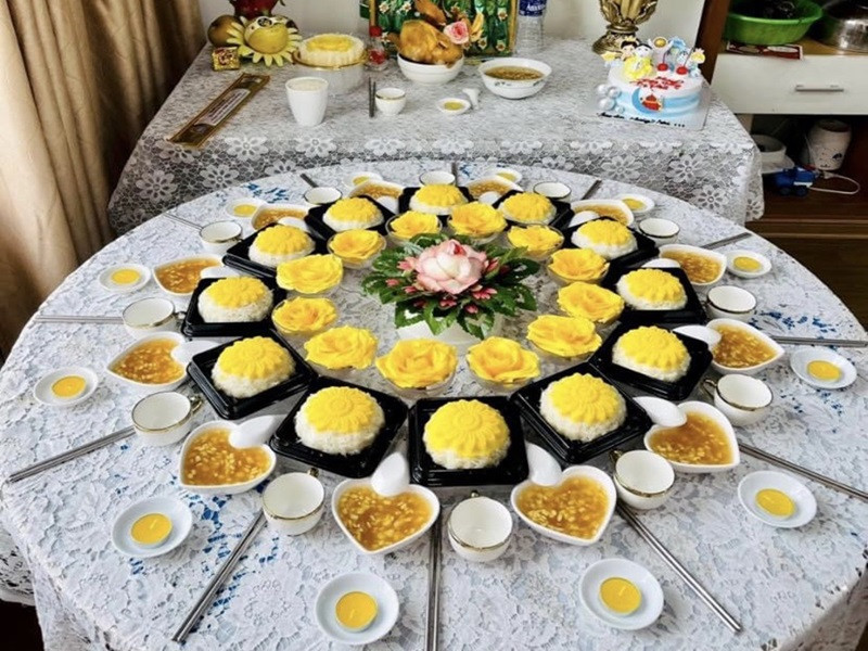 mâm cúng đầy tháng cho bé trai