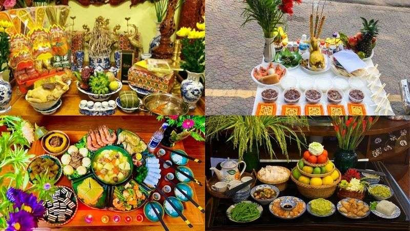 Mâm cúng Rằm tháng 6 đầy đủ và trang trọng, chuẩn bị cho bài văn khấn rằm tháng 6