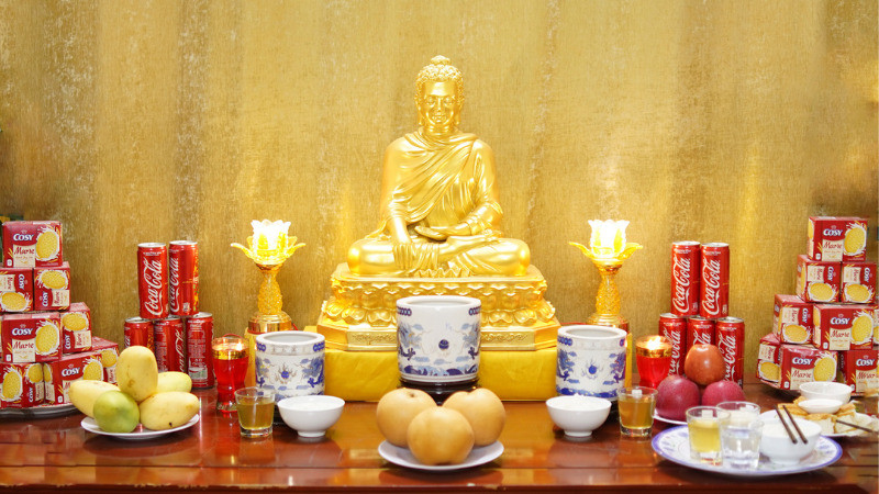 Mâm lễ cúng cho nghi thức bao sái bát hương đầy đủ và trang trọng