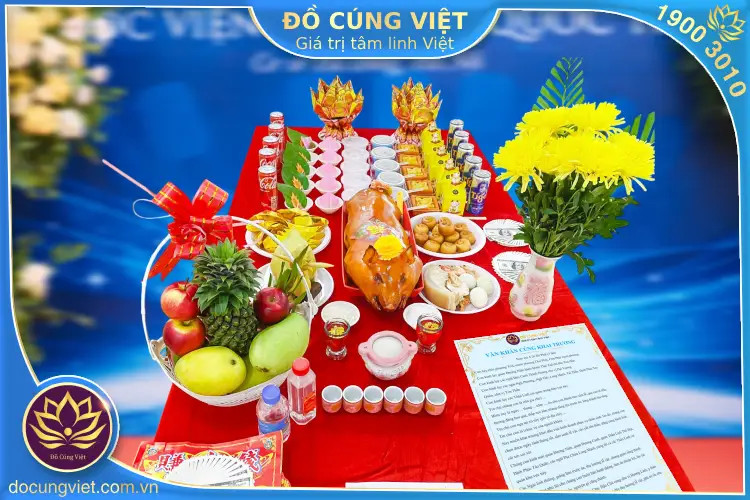 Mâm lễ vật cúng khai trương đầu năm đầy đủ