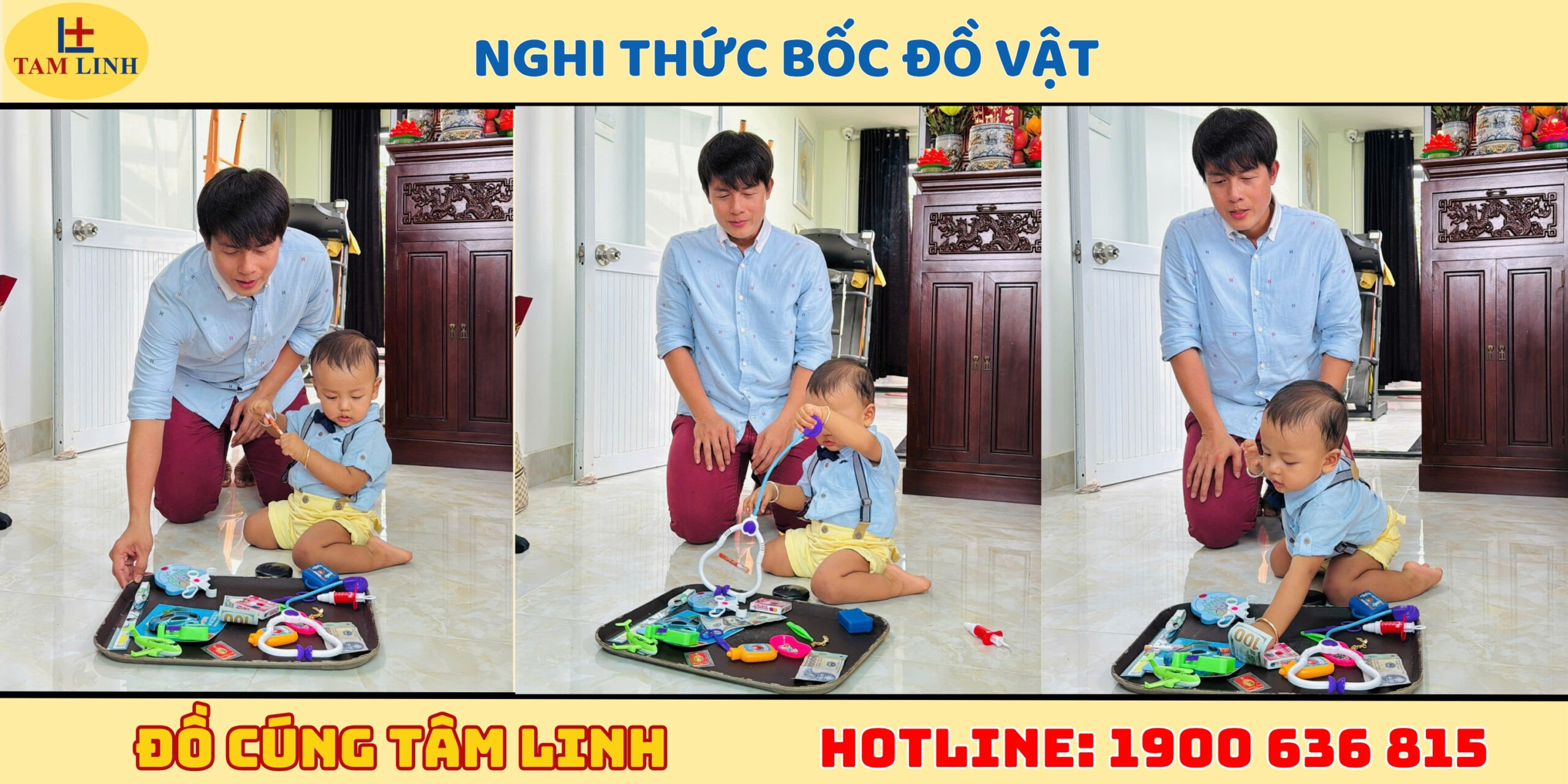 Nghi thức bốc đồ vật trong lễ cúng thôi nôi
