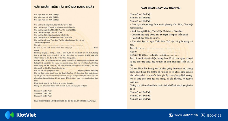 văn khấn cầu tài, cầu lộc, cầu bình an tại nhà