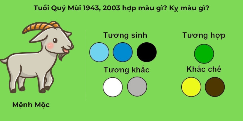Bảng màu sắc phong thủy hợp và kị cho tuổi Quý Mùi 2003, giúp nữ mạng lựa chọn trang phục và vật phẩm