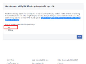 Báo cáo lỗi hệ thống Facebook