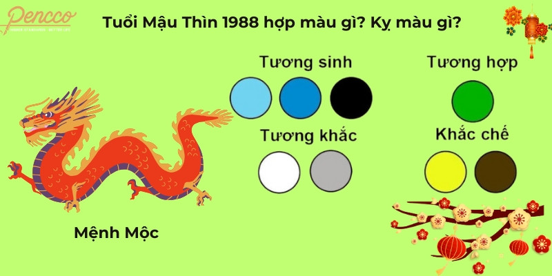 Các màu hợp và kỵ với người tuổi Mậu Thìn 1988