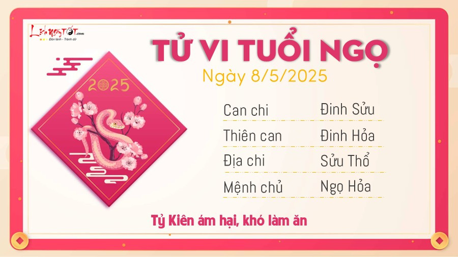 Chi tiết tử vi tuổi Ngọ ngày 8/5/2025