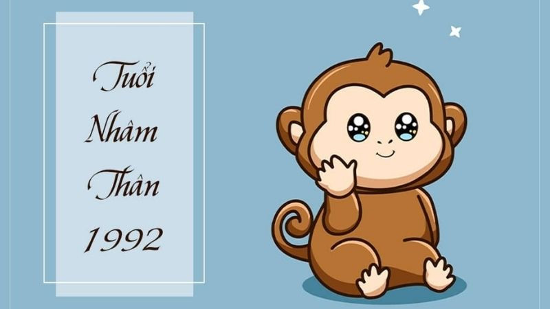Con khỉ tượng trưng cho tuổi Thân, Thiên Can Nhâm và Địa Chi Thân của người sinh năm 1992