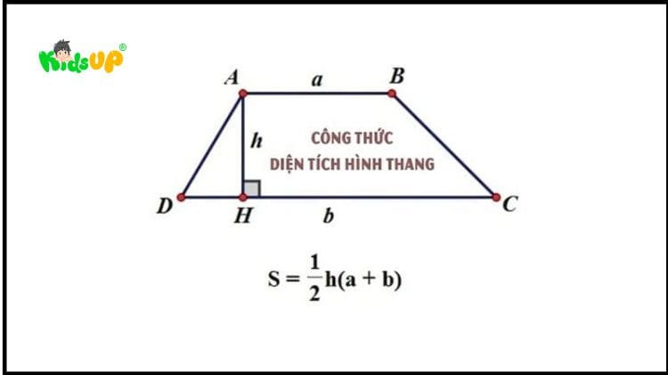 Công thức tính diện tích hình thang chi tiết cho toán lớp 2