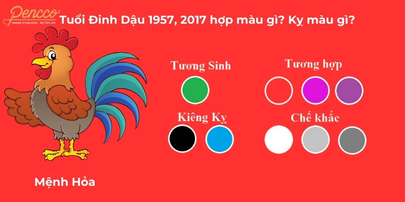 Đinh Dậu 1957 và 2017 hợp màu gì để thăng tiến năm 2025