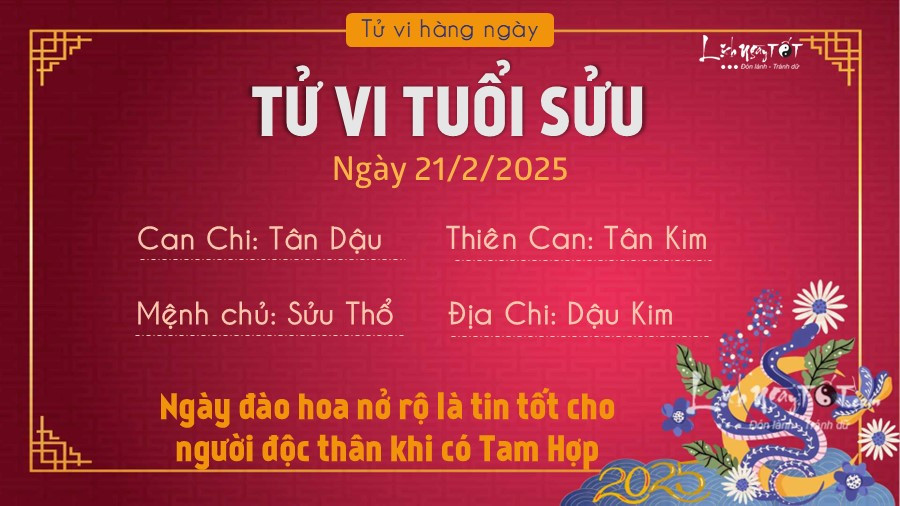 Dự báo tử vi 21 2 2025 cho người tuổi Sửu