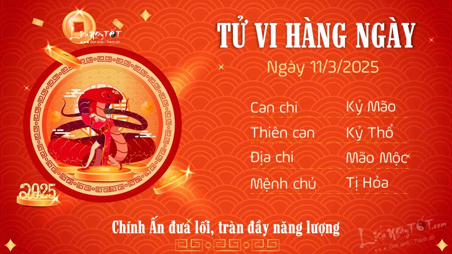Dự đoán tử vi ngày 11/3/2025 chi tiết cho tuổi Tỵ