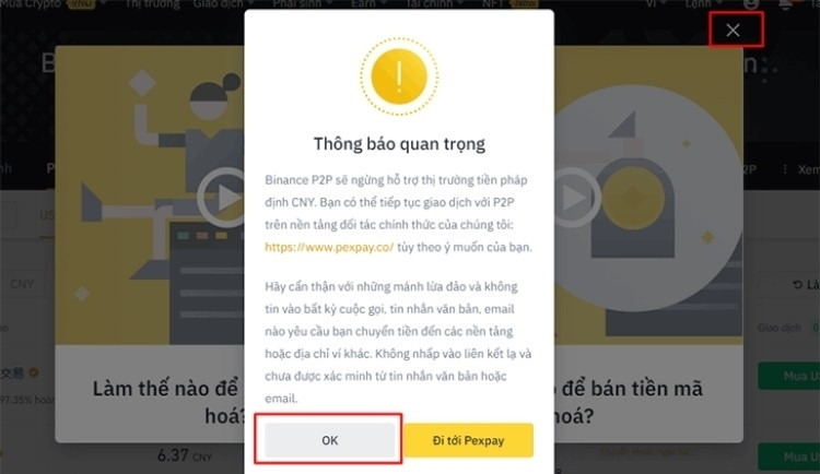 Giao diện bán USDT qua P2P trên Binance