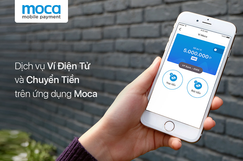 Giao diện ví điện tử Moca với các tính năng thanh toán