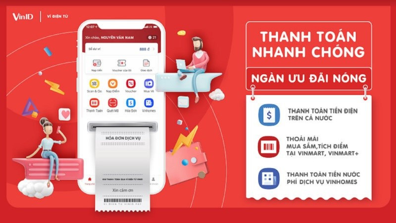 Giao diện ví điện tử VinID với các chương trình ưu đãi