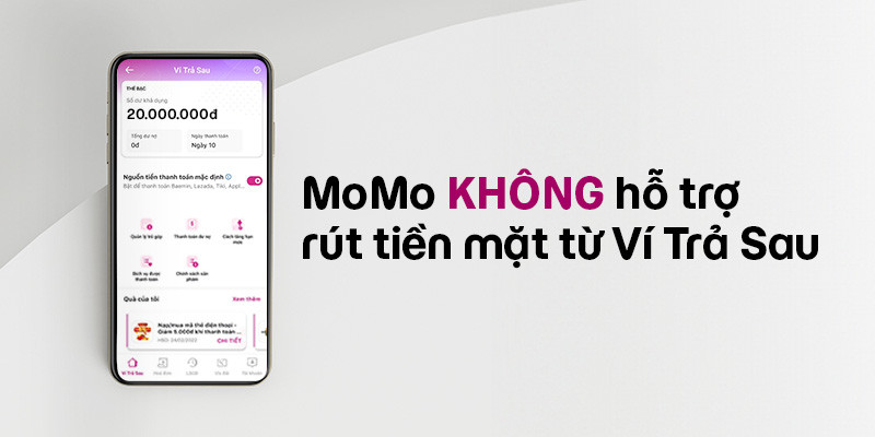 Giao diện Ví Trả Sau MoMo thể hiện hạn mức tín dụng