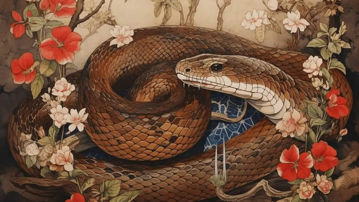 Hình ảnh linh vật Rắn tượng trưng cho tuổi Đinh Tỵ 1977