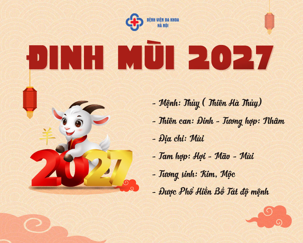 Hình ảnh minh họa chữ 'Đinh Mùi 2027', nói về năm sinh và mệnh của bé sinh năm 2027.