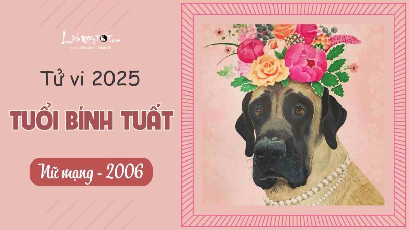 Hình ảnh mô tả tử vi nữ Bính Tuất 2006 trong năm 2025 với biểu tượng phong thủy