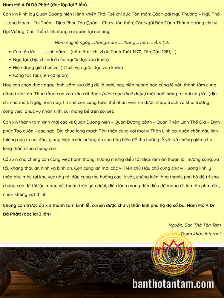 lễ cúng về nhà mới