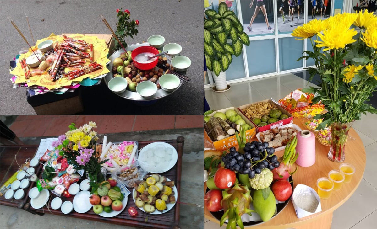 Lễ vật bánh kẹo và trái cây tươi cho lễ cúng cô hồn