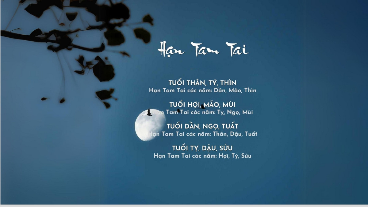 Lịch biểu thị các năm tam tai của người tuổi Bính Thìn sinh năm 1976