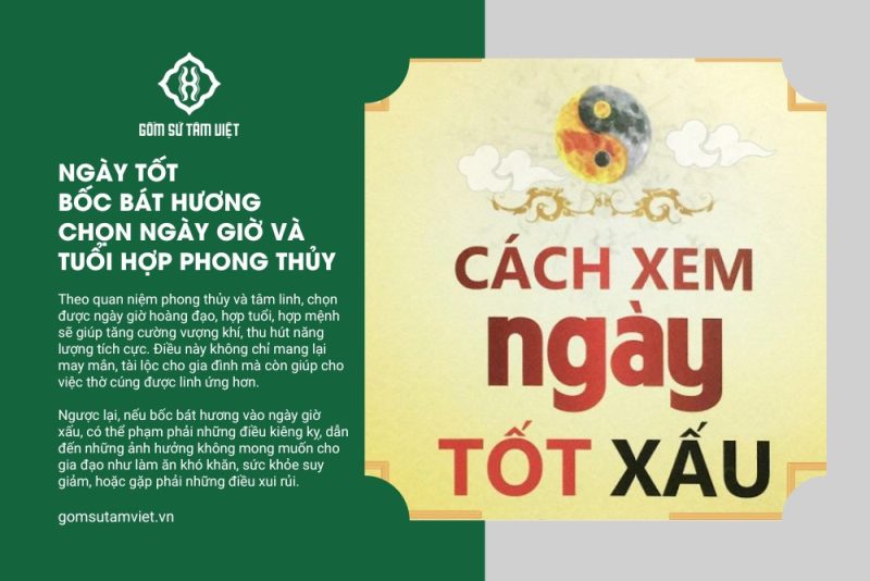 Lịch chọn ngày tốt bốc bát hương theo phong thủy