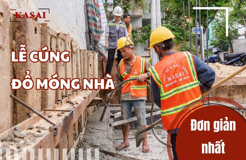 Mâm lễ cúng đổ móng nhà đơn giản và trang trọng tại công trình