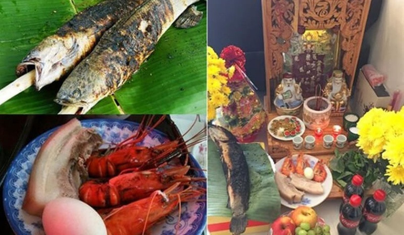 Mâm lễ cúng ngày vía Thần Tài đầy đủ với tam sên, ngũ quả và các vật phẩm tâm linh