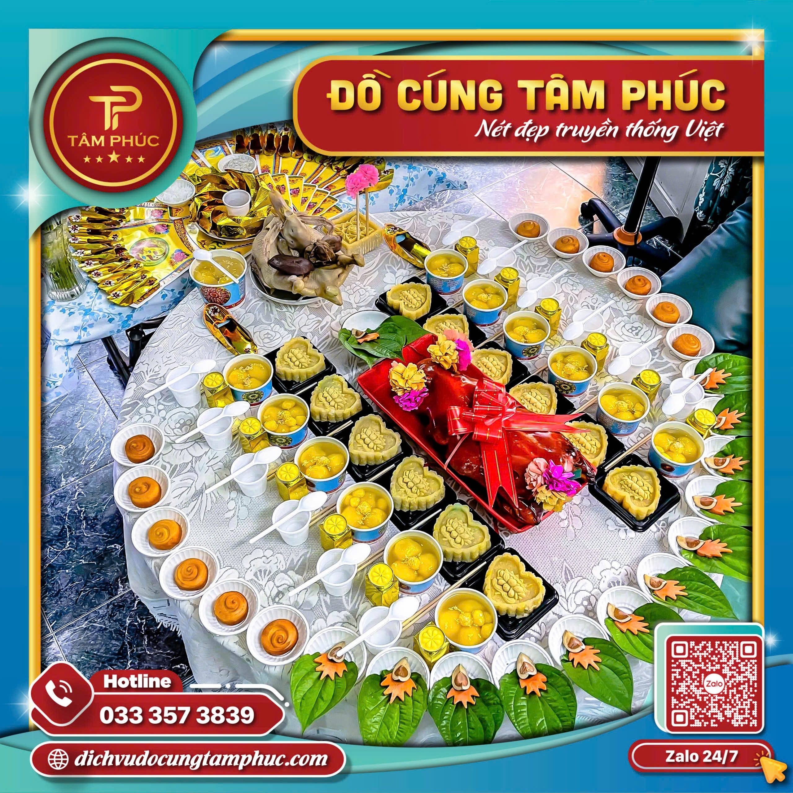 Mâm lễ vật cúng đơm lẻ cho bà bầu đầy đủ
