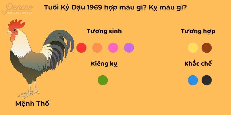Màu hợp phong thủy Kỷ Dậu 1969 năm 2025