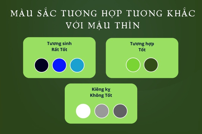 Mậu Thìn 1988 phù hợp với màu sắc thuộc hành Mộc và Thủy