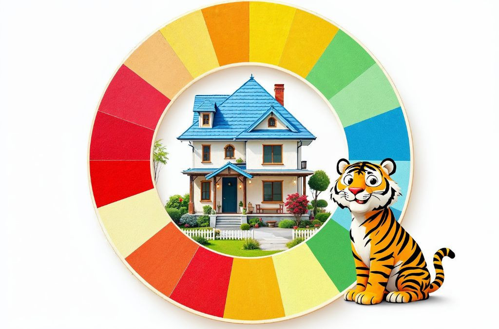 Mô hình nhà và các thành viên gia đình đang thảo luận về kế hoạch xây nhà