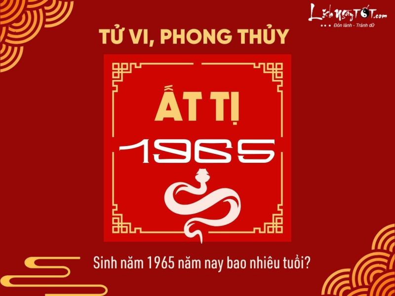 Một cuốn lịch cổ và các biểu tượng chiêm tinh, liên quan đến việc tính tuổi và số mệnh cho người sinh năm 1965.