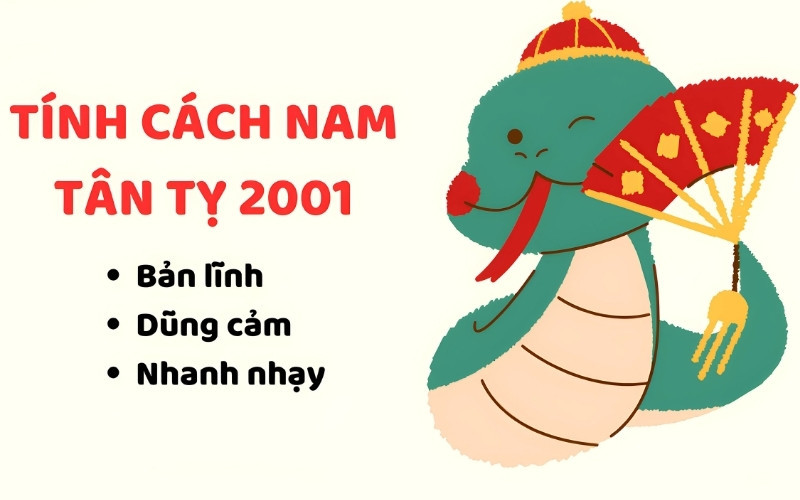 Nam giới sinh năm 2001 tuổi Tân Tỵ thường sở hữu những nét tính cách khá đặc trưng