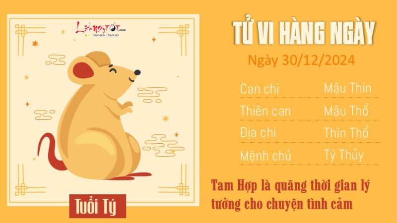 Người tuổi Tý may mắn trong tình yêu ngày 30 tháng 12