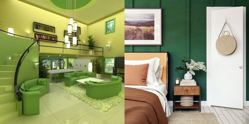 Nội thất tông xanh lá, nâu cho người tuổi Sửu mệnh Mộc, tạo không gian bình yên và hài hòa
