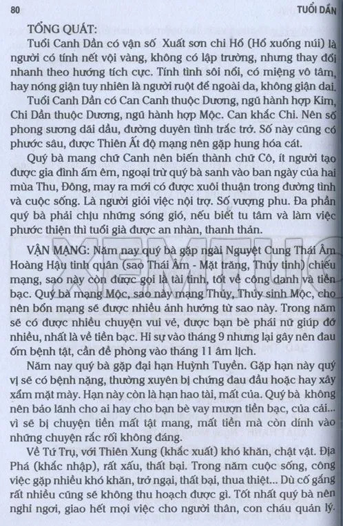 Phân tích chiêm tinh về các sao chiếu hạn tuổi Canh Dần 1950 nữ