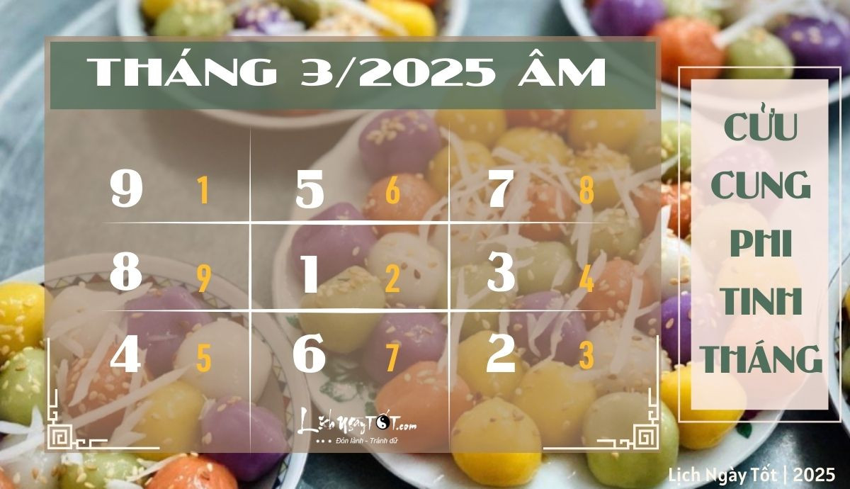 Phi tinh đồ dự báo tài lộc tháng 3 âm lịch năm 2025