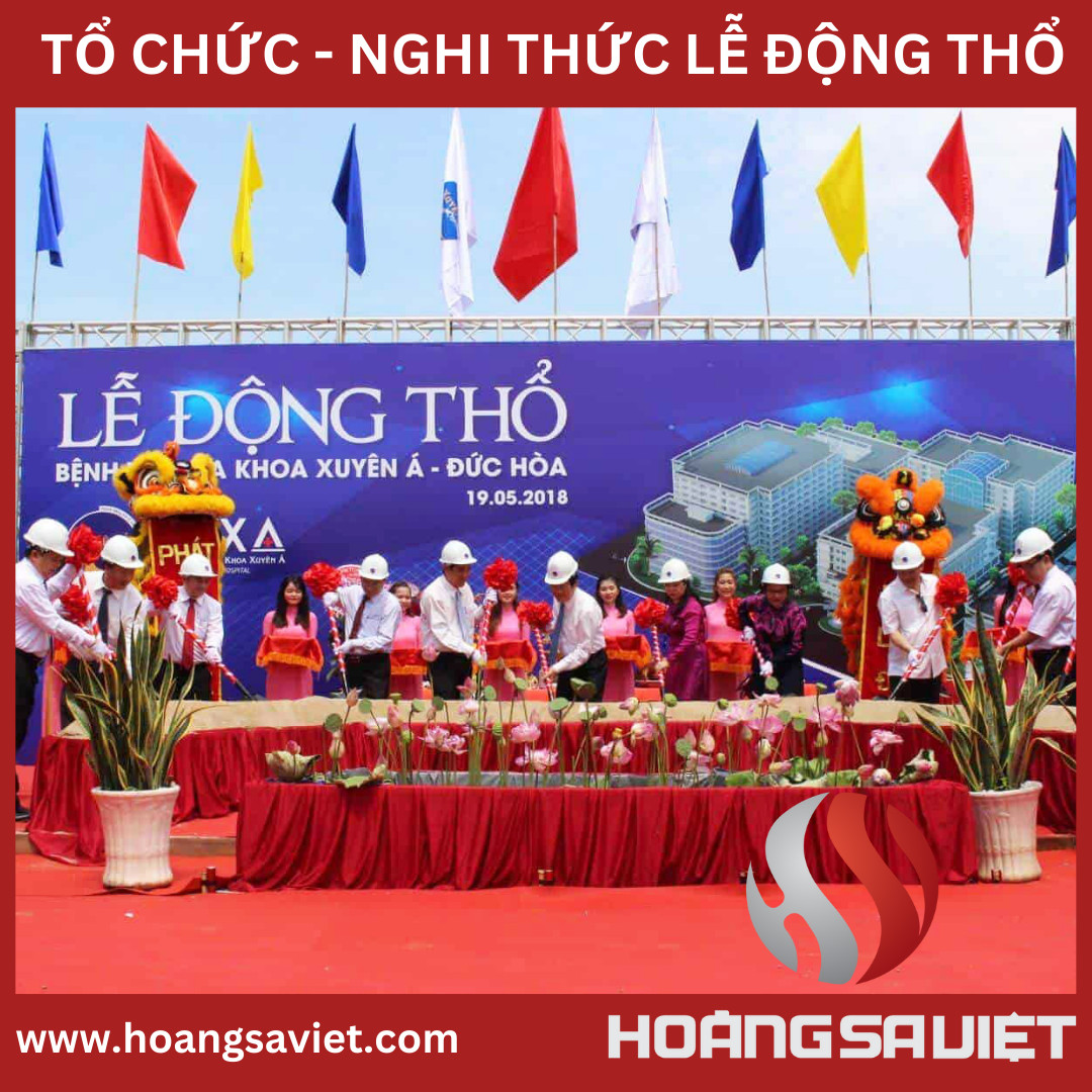 Quang cảnh tổ chức lễ cúng động thổ quy mô lớn cho dự án xây dựng
