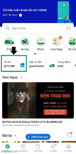 Quy trình rút tiền từ ví thu nhập Grab Driver