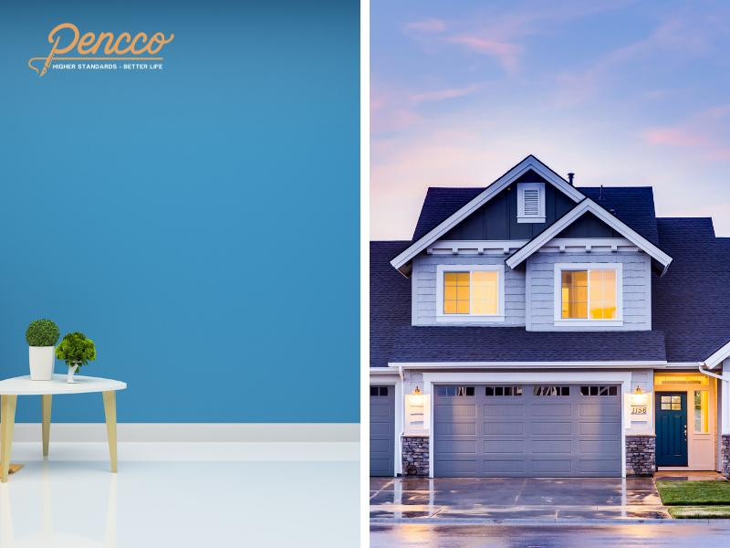 Thiết kế phòng khách hiện đại với sắc xanh dương cho người tuổi Tý mệnh Thủy