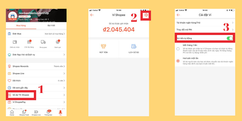 Thiết lập yêu cầu thanh toán tự động, một cách rút tiền từ số dư tài khoản Shopee về ví ShopeePay