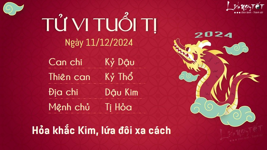 Tình cảm tuổi Tỵ ngày 11/12/2024
