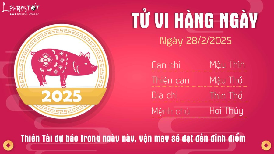 Tình duyên tuổi Hợi ngày 28 tháng 2 năm 2025
