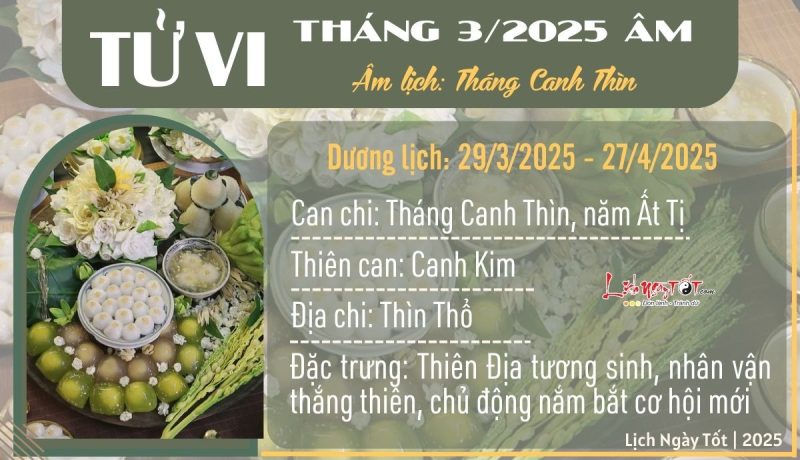 Tổng quan tử vi 12 con giáp tháng 3 âm lịch năm 2025