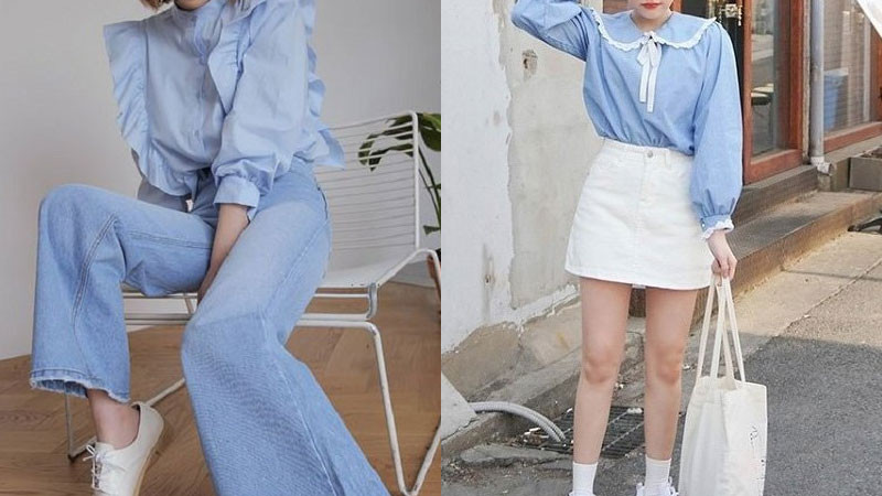 Trang phục màu xanh nhạt cho người tuổi Ngọ